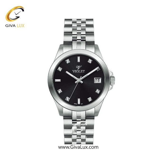 ساعت مچی اورجینال زنانه ویولت VIOLET نقره ای | نقره ای| مشکی| کد رفرنس 0642 سایز متوسط